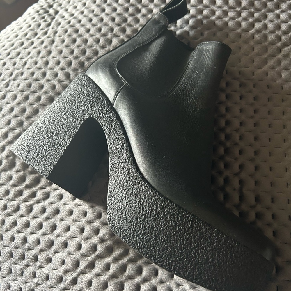 Black Chunky Heel Ankle Boots mimosa browns